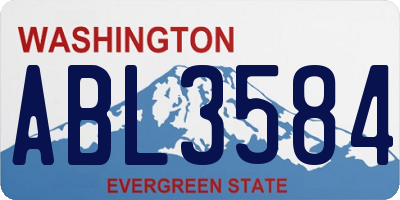 WA license plate ABL3584