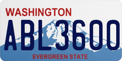 WA license plate ABL3600