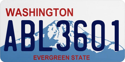WA license plate ABL3601