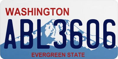 WA license plate ABL3606