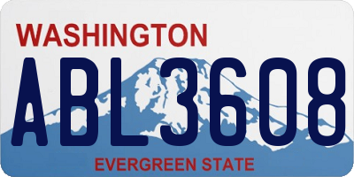 WA license plate ABL3608