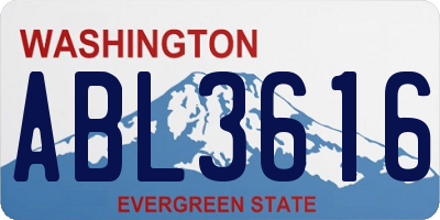 WA license plate ABL3616