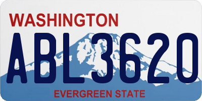 WA license plate ABL3620