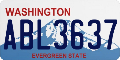 WA license plate ABL3637