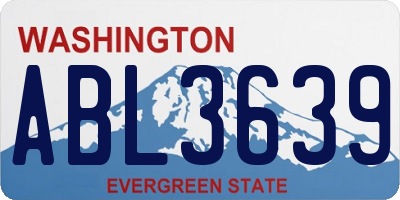 WA license plate ABL3639