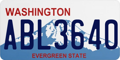 WA license plate ABL3640