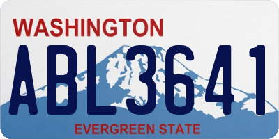 WA license plate ABL3641