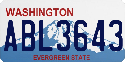WA license plate ABL3643