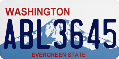 WA license plate ABL3645