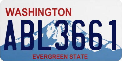 WA license plate ABL3661