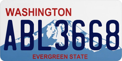 WA license plate ABL3668