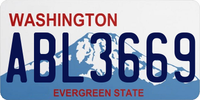WA license plate ABL3669