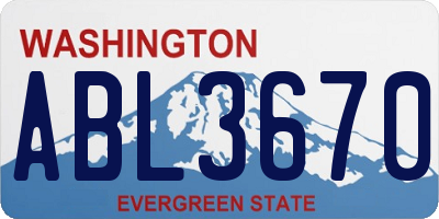 WA license plate ABL3670