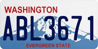WA license plate ABL3671