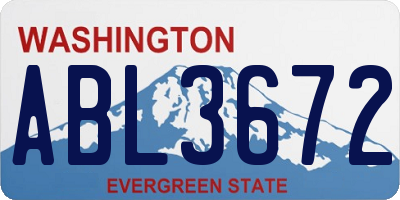WA license plate ABL3672