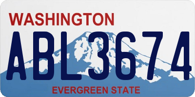 WA license plate ABL3674