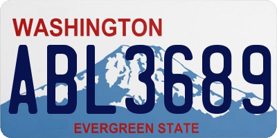 WA license plate ABL3689
