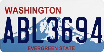 WA license plate ABL3694