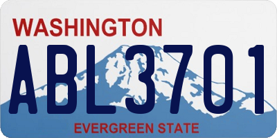 WA license plate ABL3701
