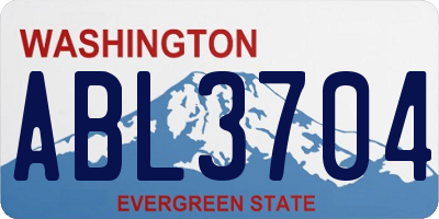 WA license plate ABL3704
