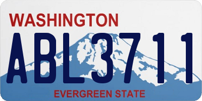 WA license plate ABL3711