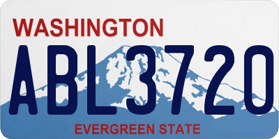 WA license plate ABL3720