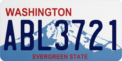 WA license plate ABL3721
