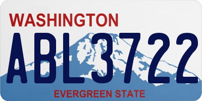 WA license plate ABL3722