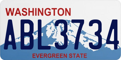 WA license plate ABL3734