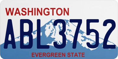 WA license plate ABL3752