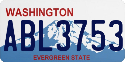 WA license plate ABL3753
