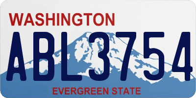 WA license plate ABL3754