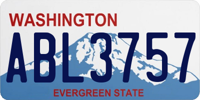 WA license plate ABL3757