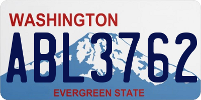 WA license plate ABL3762