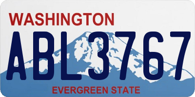 WA license plate ABL3767