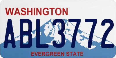 WA license plate ABL3772