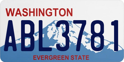WA license plate ABL3781