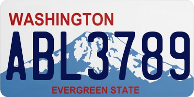 WA license plate ABL3789