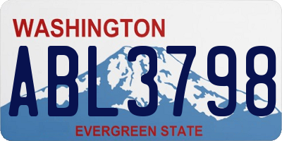 WA license plate ABL3798
