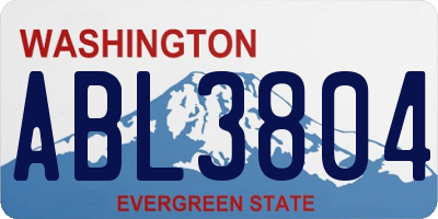 WA license plate ABL3804