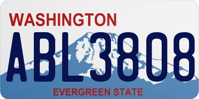 WA license plate ABL3808