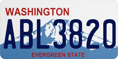 WA license plate ABL3820