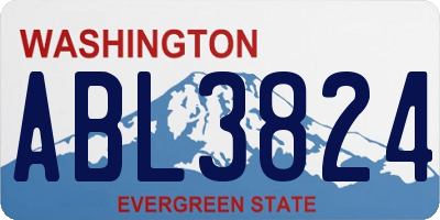 WA license plate ABL3824