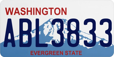 WA license plate ABL3833