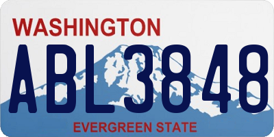 WA license plate ABL3848