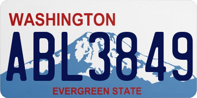WA license plate ABL3849