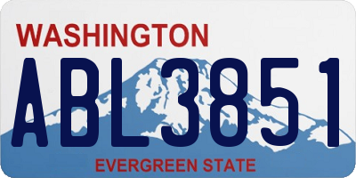 WA license plate ABL3851