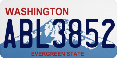 WA license plate ABL3852