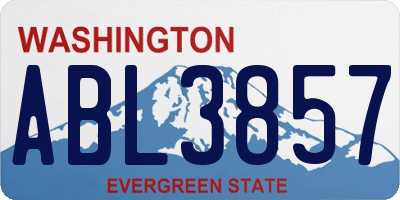WA license plate ABL3857