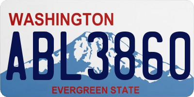 WA license plate ABL3860